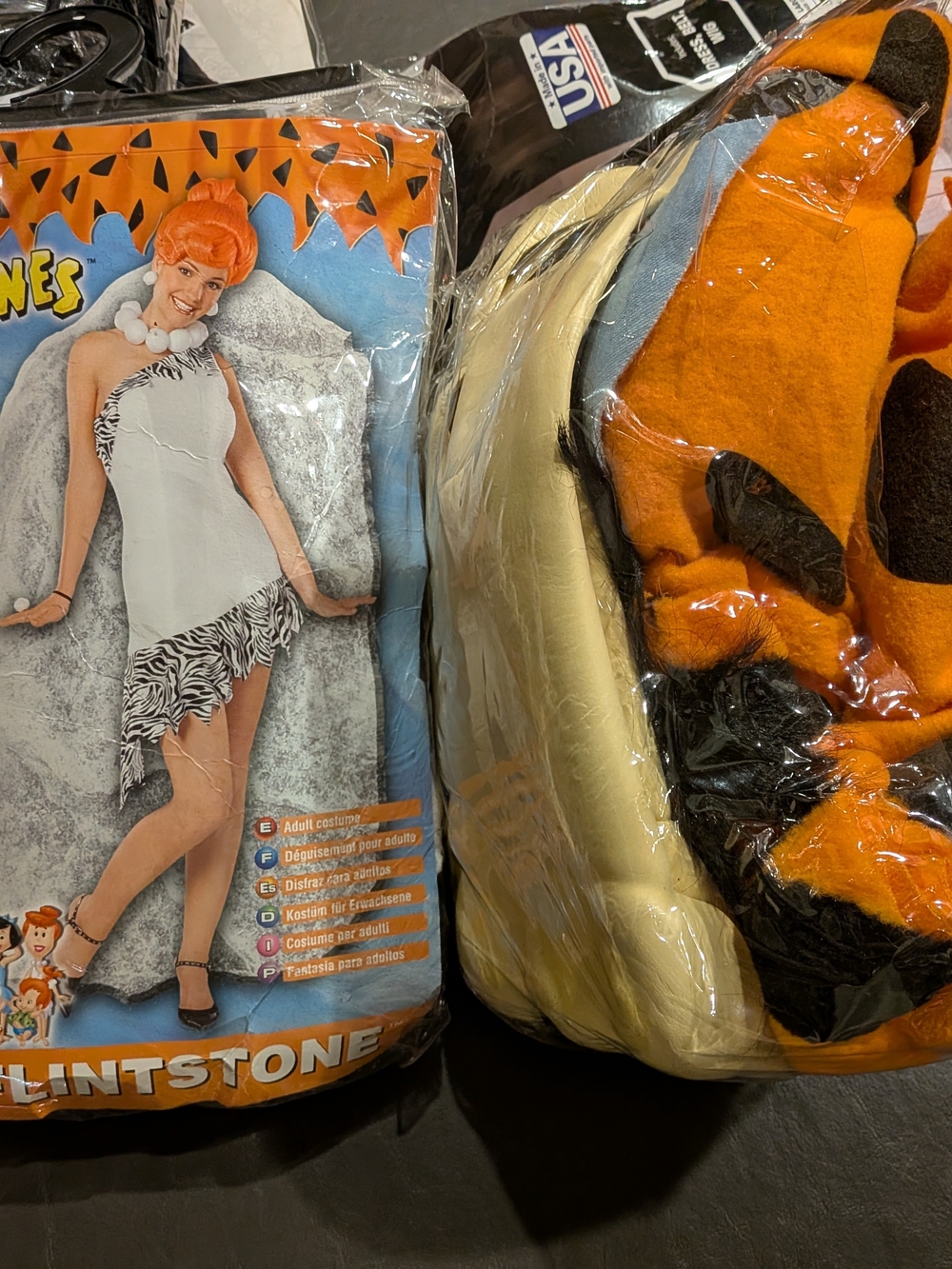 Fred (one size) and Wilma (small) Flintstone Adult Costumes